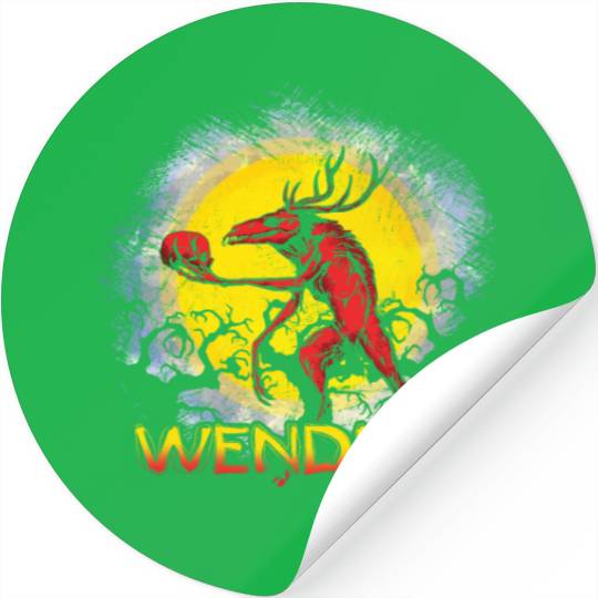 Folk Creature Wendigo Forest Halloween Cryptid Stickers