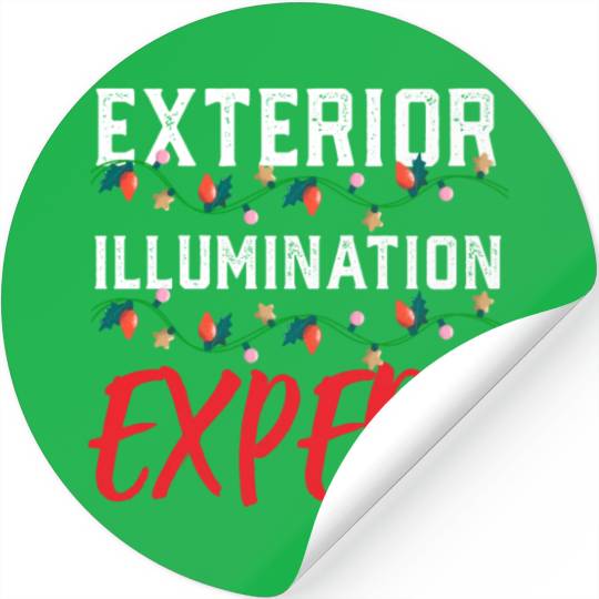 Funny Christmas Light Exterior Illumination Expert Stickers
