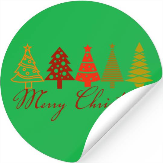 Merry Christmas , colorful Xmas tree design Stickers