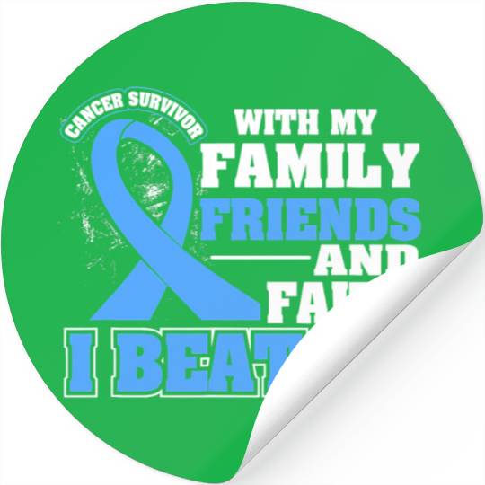 Family Faith I Beat It Prostate Cancer Awareness Stickers