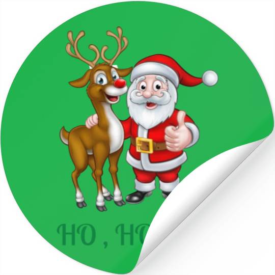 Rudolph the red nose reindeer with Santa Stickers