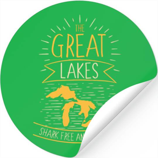 The Great Lakes Shark Free Unsalted Michigan Stickers