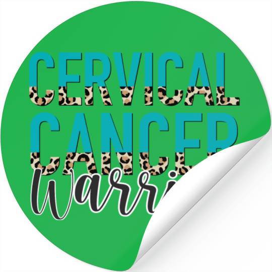 Cervical Cancer Awareness Month Warrior Teal White Stickers