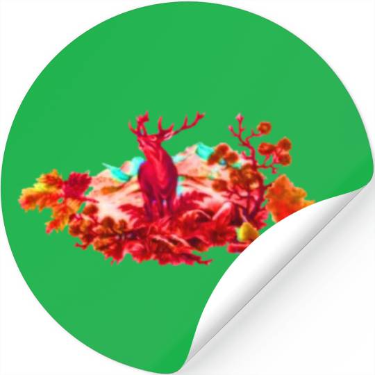 Deer Swamp Illustrate Stickers