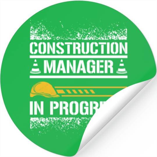 Construction manager in progress Stickers