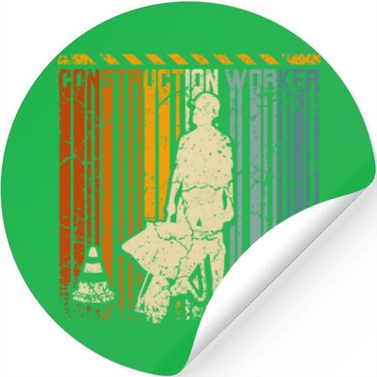 Retro vintage construction worker Stickers