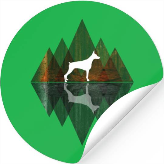 Doberman abstract - Geometry Dog Triangle Stickers