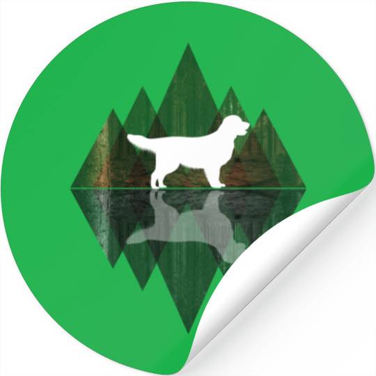 Golden Retriever abstract - geometry dog triangle Stickers