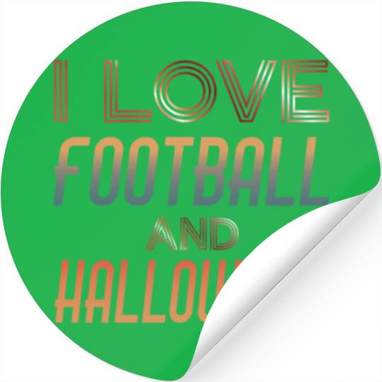 I Love FOOTBALL and Halloween Spooky October Retro Stickers