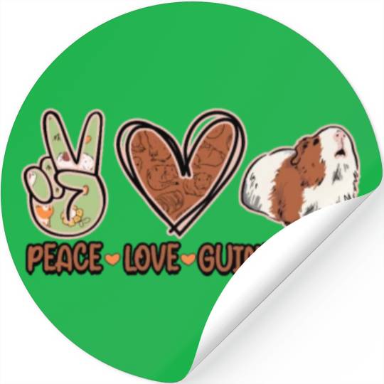 Peace Love Guinea Pigs - guineapig Stickers