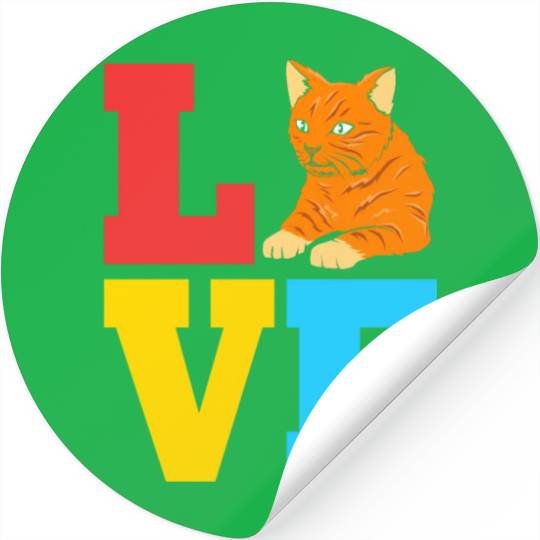 Orange Cat Lover I Love My Tabby Cat Stickers