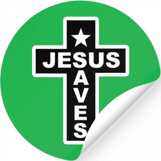 Jesus Saves Christian Faith Bible Cross Stickers