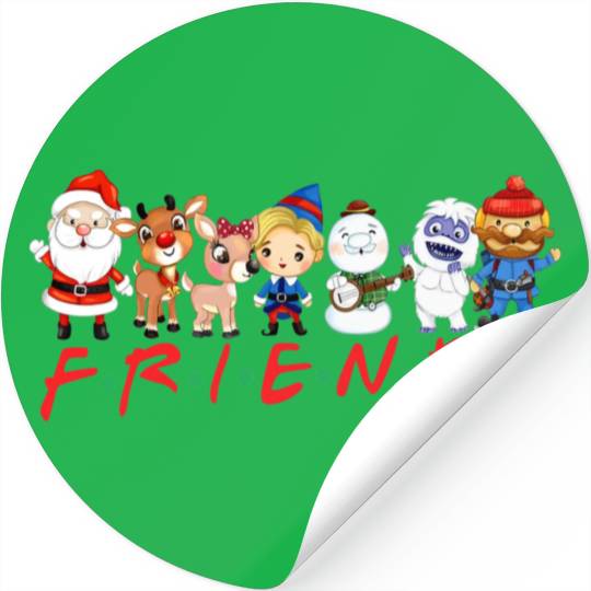 Christmas Friends Santa Rudolph Snowman Family Stickers