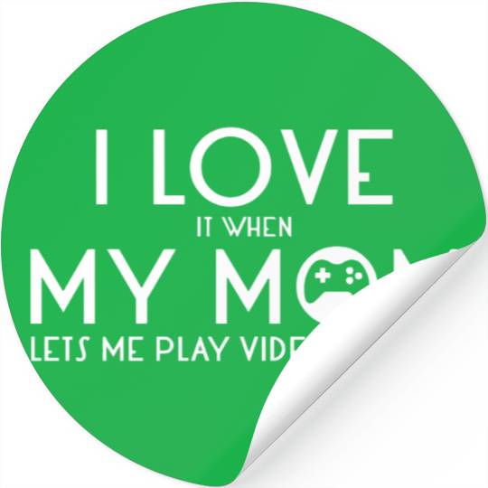N Boy Video Games I Love My Mom Stickers