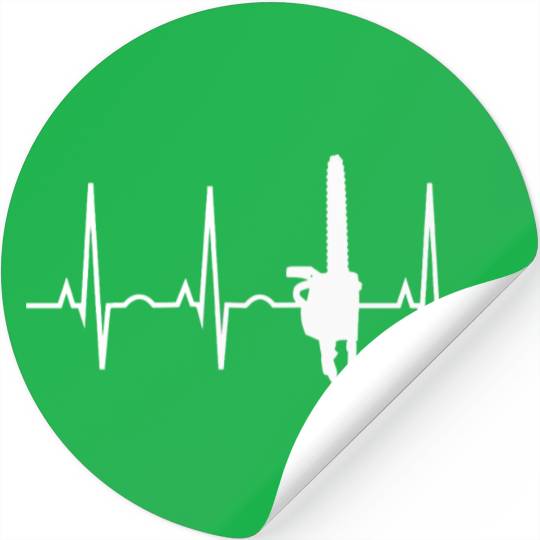 Lumberjack Chainsaw Heartbeat Arborist Stickers