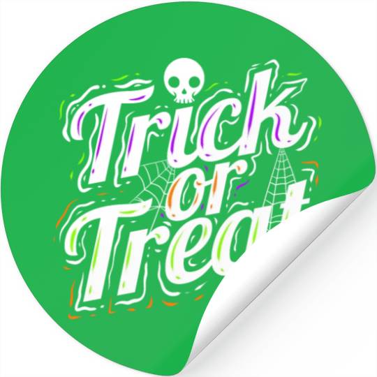 Trick Or Treat Spiderweb Halloween Stickers