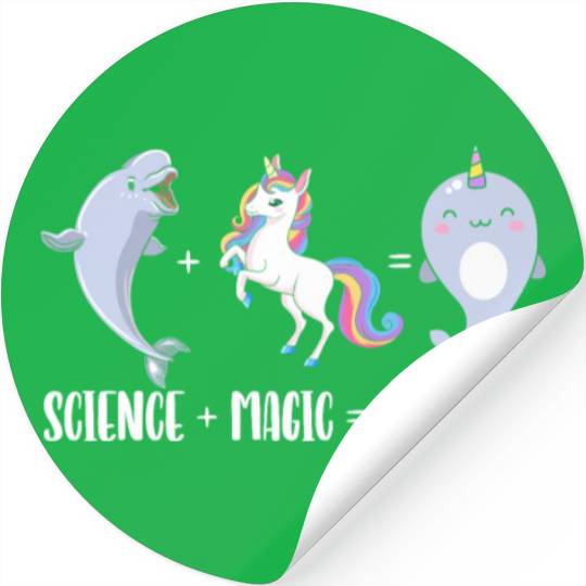 Science Magic Narwhal Unicorn Of The Sea Animal Stickers