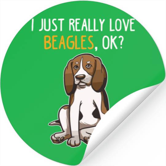 Funny Beagle Puppy Lovers Kids Boys Girls Dog Love Stickers
