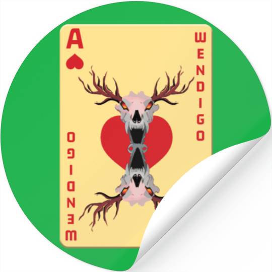 Folk Creature Card Wendigo Halloween Cryptid Stickers