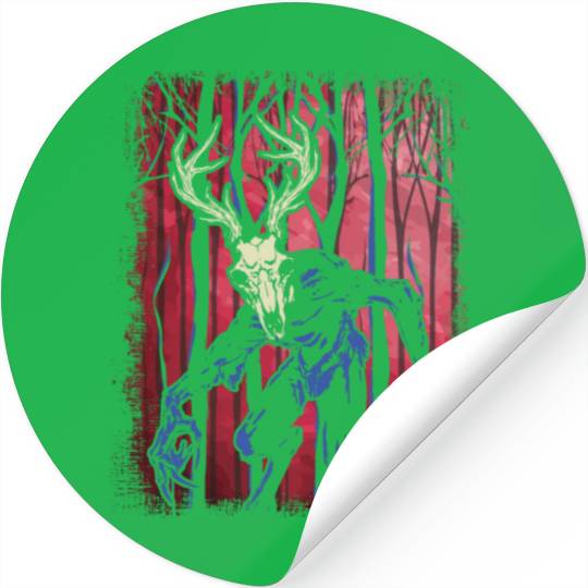 Wendigo Folk Creature Forest Halloween Cryptid Stickers