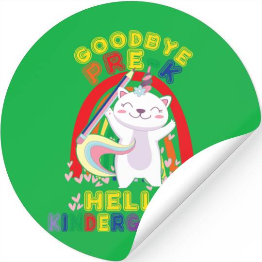 Goodbye Pre-K Hello Kindergarten Student Stickers