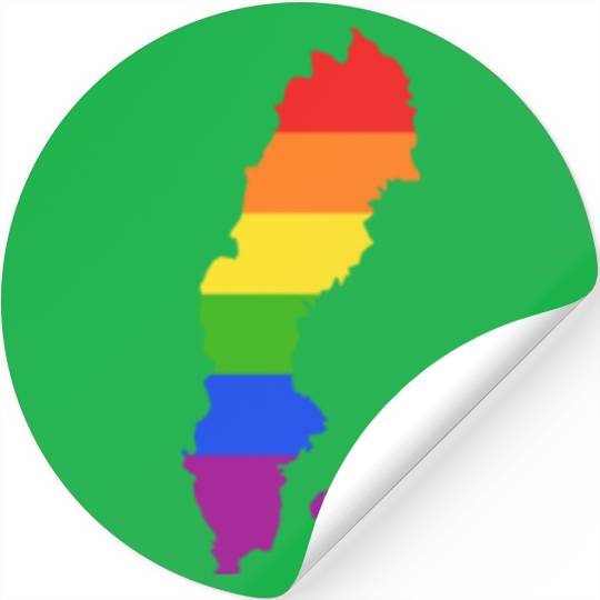 Sweden Rainbow Flag for proud LGTBQ Swedish Stickers