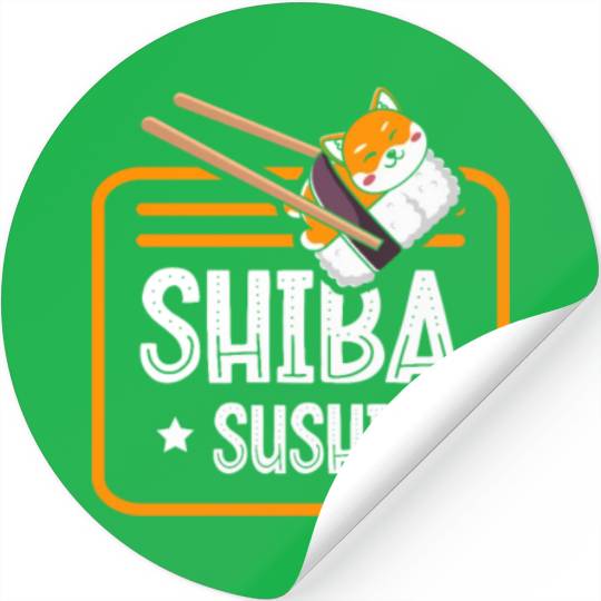Shiba Sushi Japanese Foodie I Love Sushi Eater Stickers