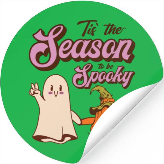 Cute Spooky Pumpkin Ghost Halloween Season Stickers