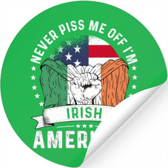 Ireland American Country Heritage Flags Stickers