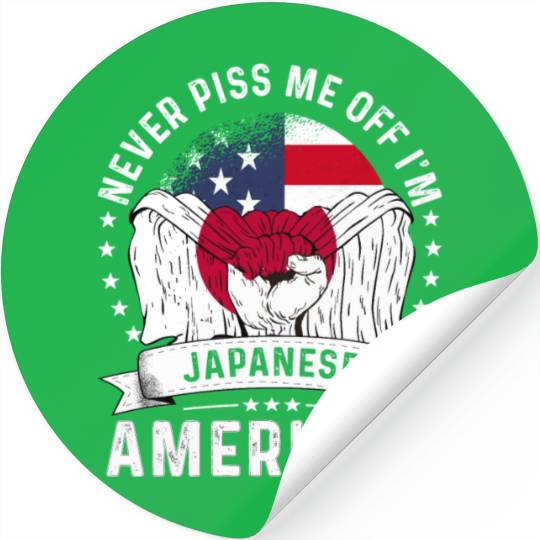 Japan American Country Heritage Flags Stickers