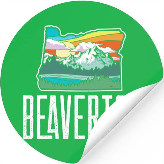 Beaverton Vintage Oregon Nature Outdoors Retro Gra Stickers