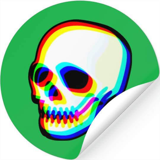 Modern Neon Skull Illustration Stickers