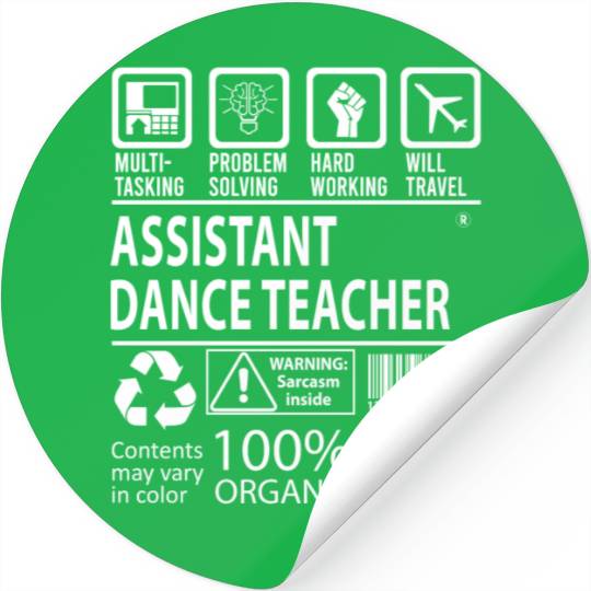Assistant Dance Teacher Stickers - Multitasking Job