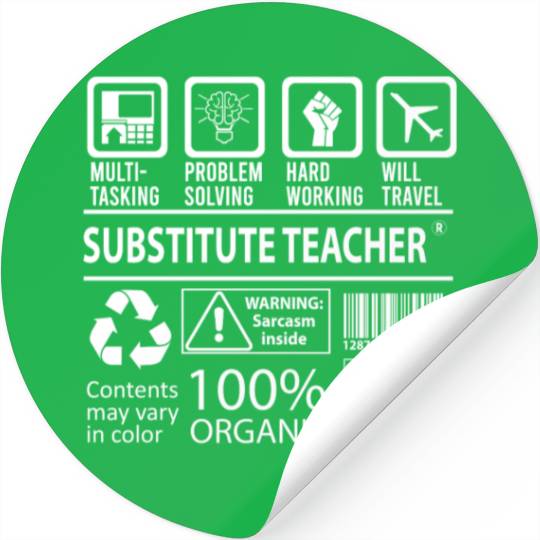 Substitute Teacher Stickers - Multitasking Job Gift