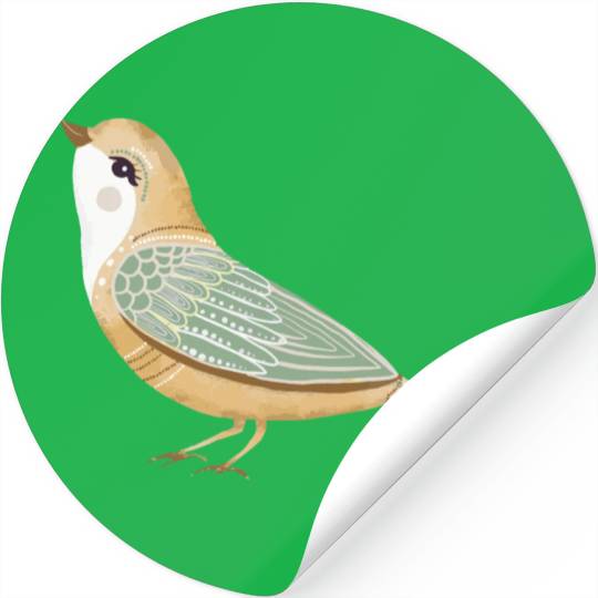 Folk art little fancy bird Stickers