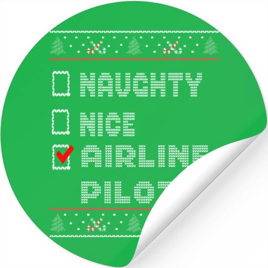 Naughty Nice Airline Pilot, Matching Christmas Stickers