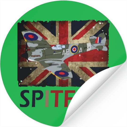 Spitfire WW2 Fighter Aircraft Airplane Union Jack Stickers
