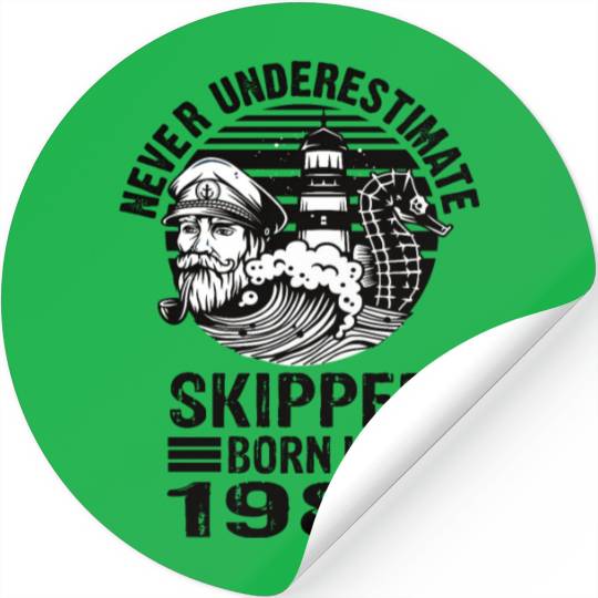 Never Underestimate Skipper Born In 1985 Stickers