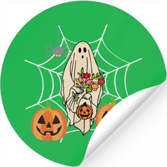 Halloween Costume Floral Ghost Pumpkin SpiderWeb Stickers