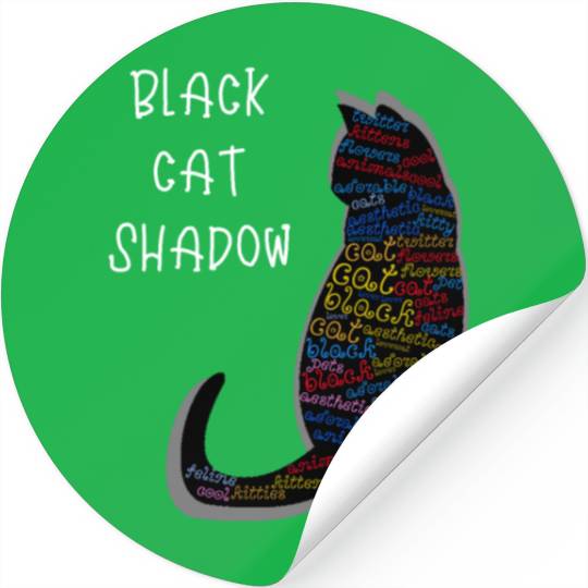 Black Cat Shadow Stickers