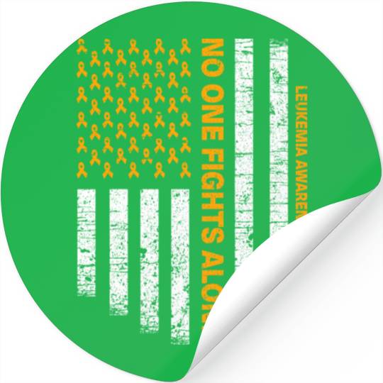 No One Fights Alone Usa Flag Leukemia Awareness Stickers
