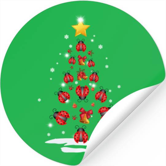 Lady Bug Christmas Tree Lady Bug Xmas Funny Gift Stickers