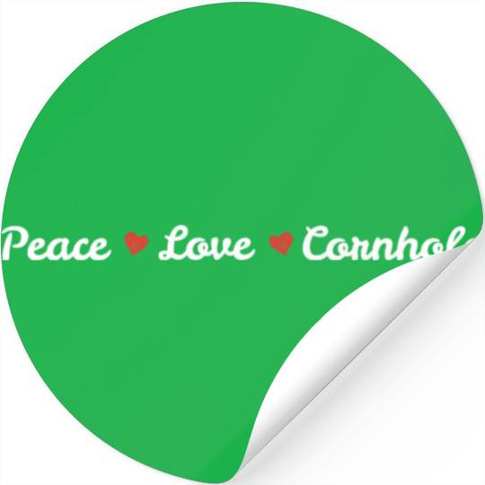 Peace love cornhole heart Stickers