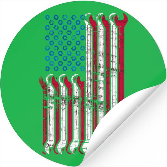 American Flag Mechanic Combination Wrenches Stickers