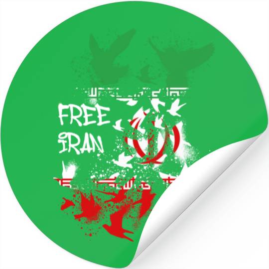 free iran, freedom, iran, no headscarves, flag Stickers