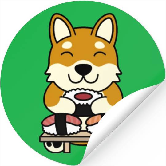 Sushi Lover Shiba Inu Stickers
