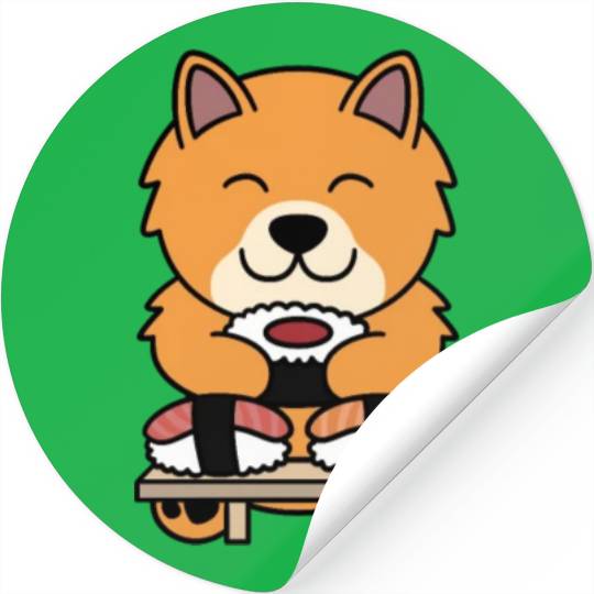 Sushi Lover Pomeranian Stickers