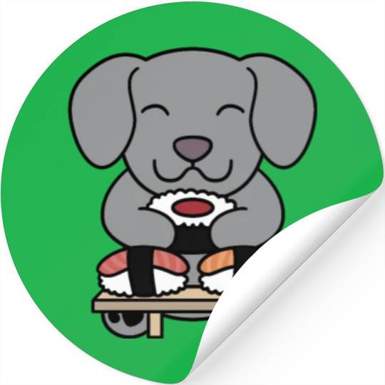 Sushi Lover Weimaraner Stickers