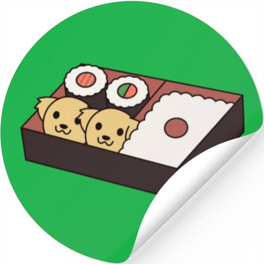 Sushi Bento Box Golden Retriever Stickers