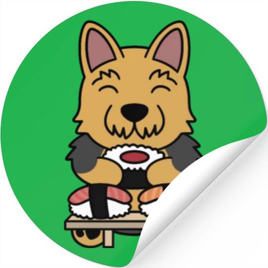 Sushi Lover Yorkshire Terrier Stickers